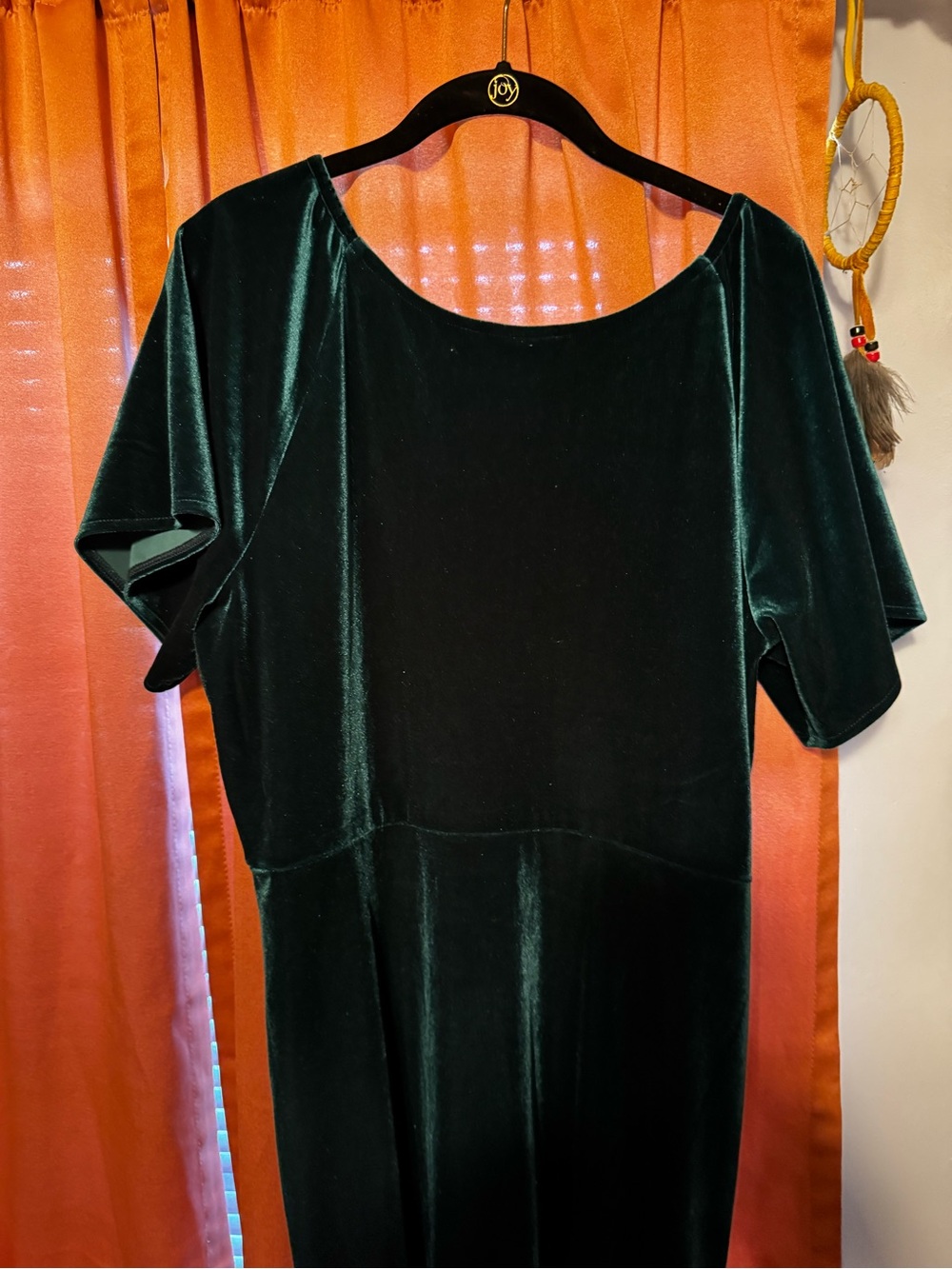 The Children’s Place Emerald Green Velour Dress Short Sleeve Fit & Flare Sz L - Picture 10 of 14